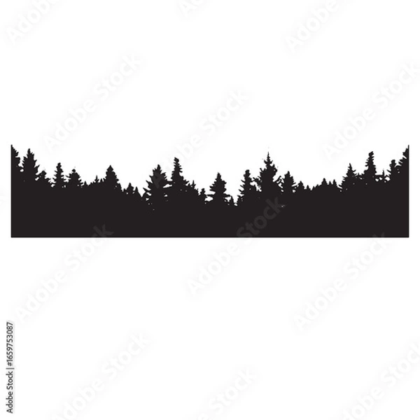 Obraz Christmas trees silhouettes