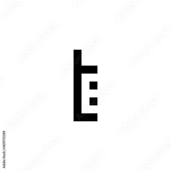 Fototapeta Letter tE rectangle, squares geometric symbol simple logo vector