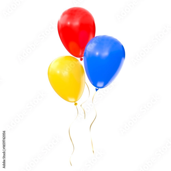 Fototapeta colorful balloons floating 3d transparent background