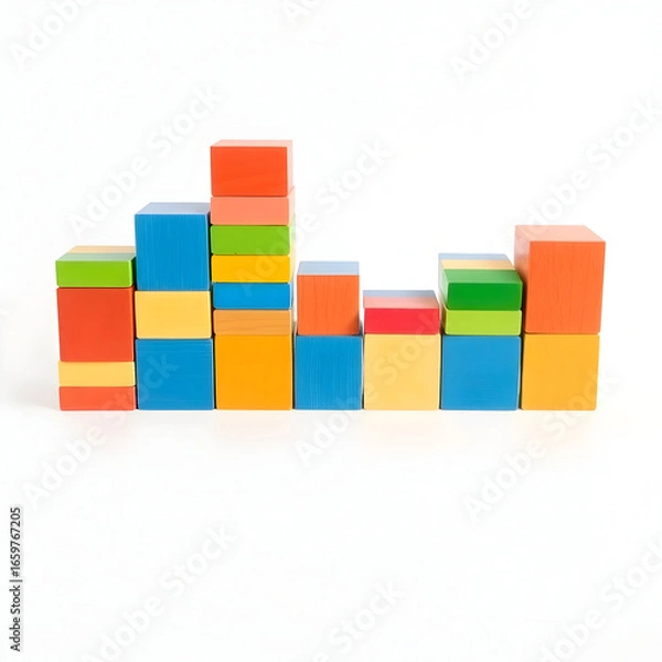 Obraz Colorful wooden blocks of varying sizes and shape