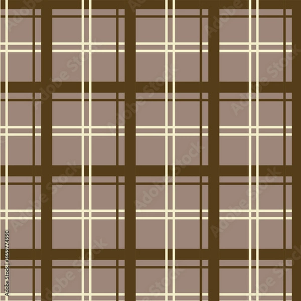 Fototapeta Abstract brown and begie seamless plaid backdrop, bedding, curtains, tabilecloths, wallpaper with textile print design. creative art deco