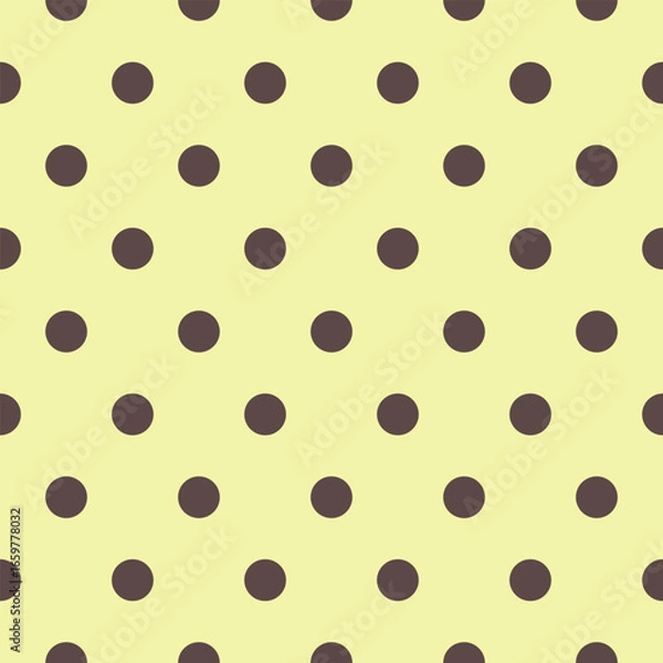 Obraz Lightyellow background brown polka dot seamless pattern