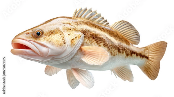 Fototapeta Realistic Illustration of a Freshwater Fish with Detailed Features and Vibrant Colors for Nature Lovers