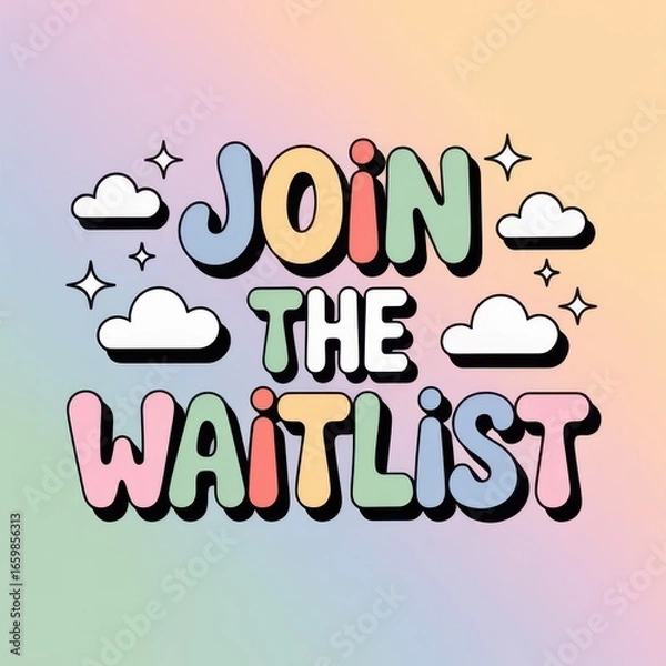 Obraz Join the Waitlist Pastel Cloud Banner