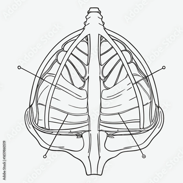 Obraz Human diaphragm line art.