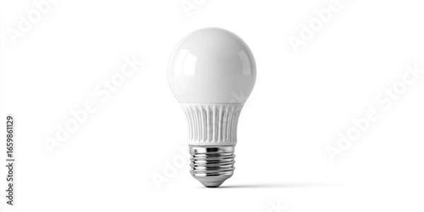 Fototapeta A minimalist light bulb. isolated on white background. 3D Illustration.