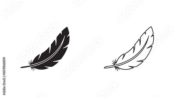 Fototapeta Feather icon with transparent background