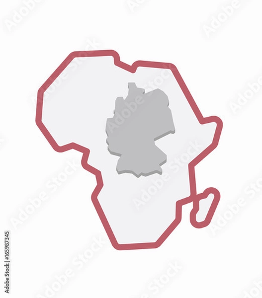 Fototapeta Isolated Africa map with  a map of Germany