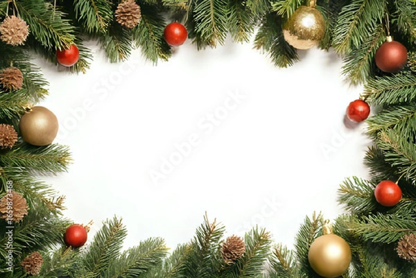 Obraz christmas card gift frame blank template