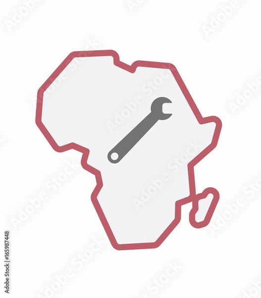 Fototapeta Isolated Africa map with a spanner