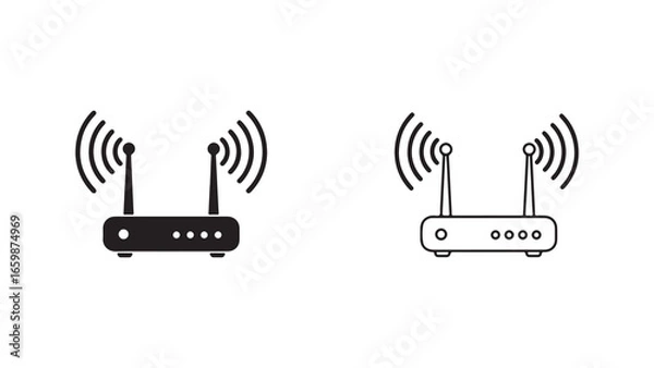 Fototapeta Router icon set with transparent background