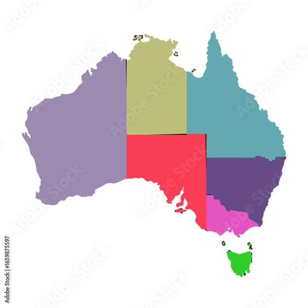 Fototapeta Australia Map All Regional In Ilustration Vector