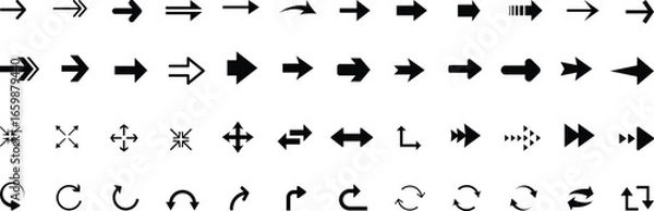 Obraz Title	
Arrow icon set. Arrow. Cursor. Black vector arrows icons. Collection different arrows sign. Modern simple arrows. Black arrow pointing to the right. Black direction pointer. Vector illustration