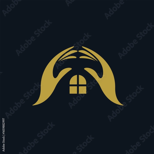 Obraz hands home modern simple logo