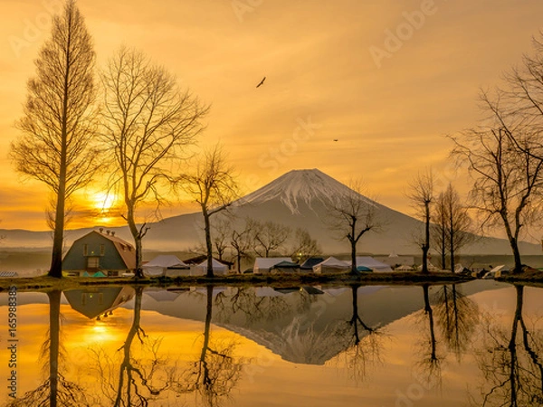 Fototapeta 鏡富士