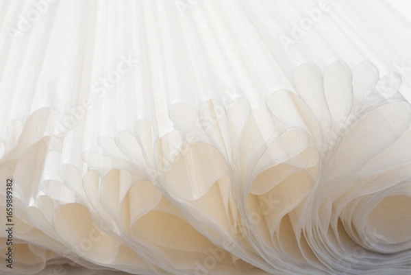 Fototapeta Thin transparent silk fabric. Background for design