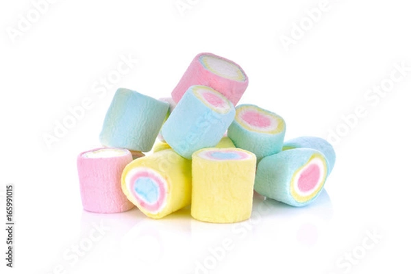 Fototapeta marshmallows on white background
