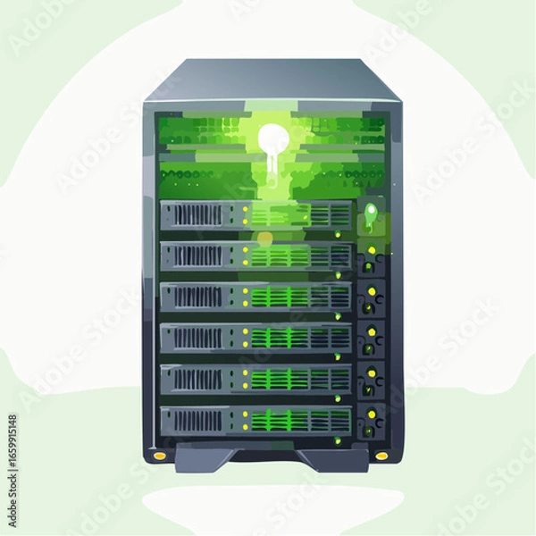 Fototapeta This technology illustrates the concept of cloud computing for data storage and network equipment in a modern web datacenter