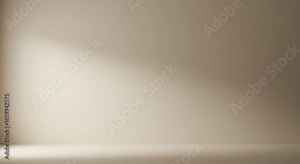Fototapeta Minimalist wall background with soft beige tones and subtle shadows