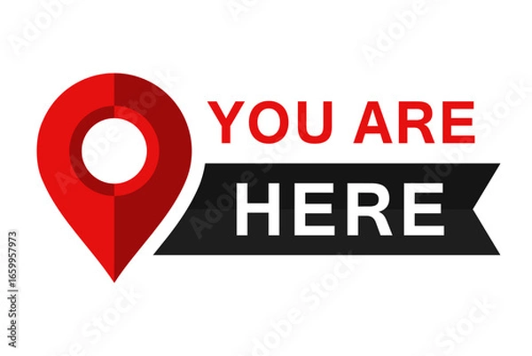 Fototapeta You Are Here Location logo. Marker location you are here Vector illustration