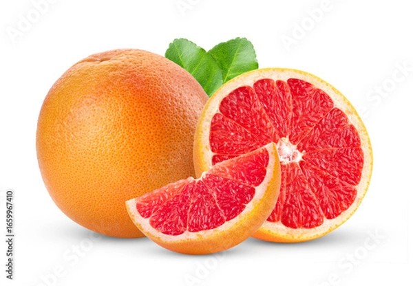 Fototapeta grapefruit isolated on transparent png (Image from camera)