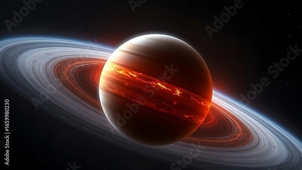 Fototapeta Uranus with mysterious internal heat waves visible through translucent atmosphere.
