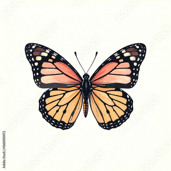 Fototapeta Colorful Flight Butterfly Emblem
