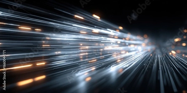 Fototapeta Abstract Data Stream Visualizing Information Technology and Future Digitalization with Light Streaks