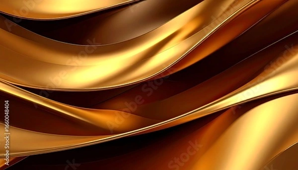Fototapeta Golden Waves Abstract Background. (17)