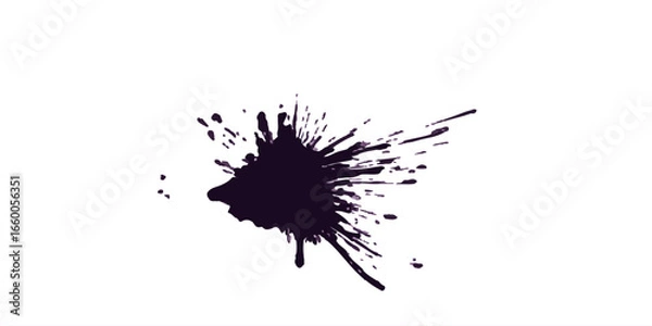 Obraz Ink splashes stencil very detailed collection. High quality manually traced. Retro grunge banners set	