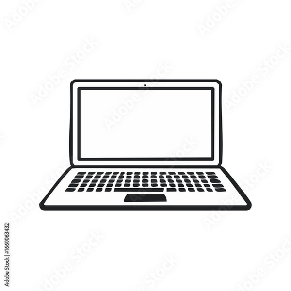 Fototapeta laptop isolated on white background