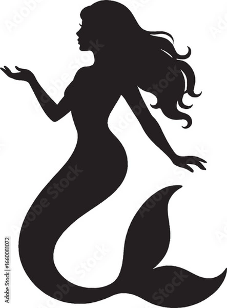 Obraz marmaid silhouette vector