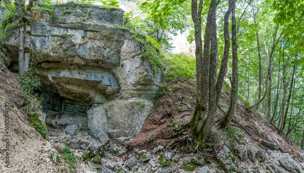 Fototapeta Italy Abruzzo Barrea along the trail towards Lake Vivo and the Schievo cave
