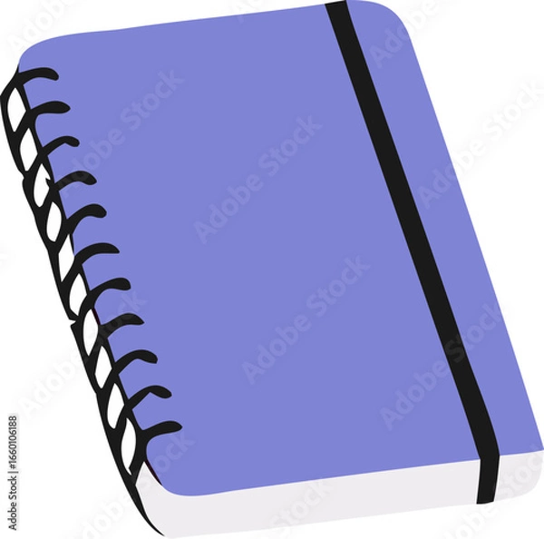 Fototapeta Solid Blue Spiral Notebook