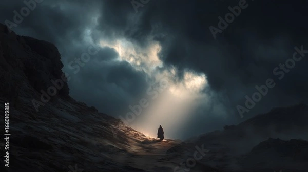 Obraz 雲間から差し込む光