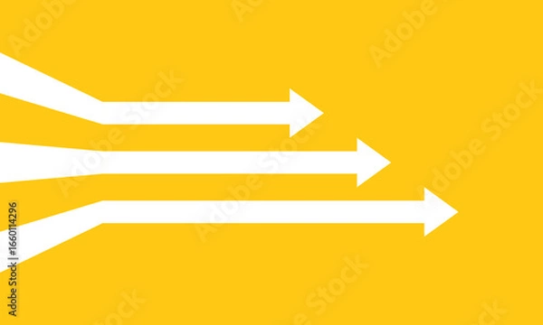 Fototapeta Business presentation with 3 arrows rising on color background template. Vector illustration.
