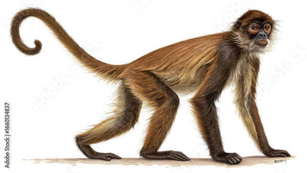 Fototapeta Extinct animal brown spider monkey