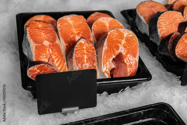 Fototapeta Fresh fish in supermarket