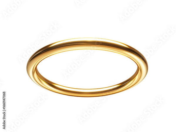 Fototapeta Elegant shiny gold ring with smooth surface and minimalist design