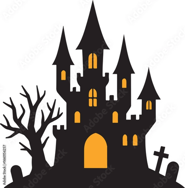 Fototapeta halloween castles vector