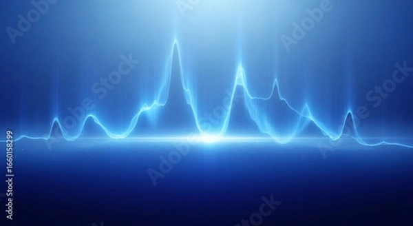 Fototapeta Abstract glowing blue gradient with neon lighting effect and depth, sleek minimal digital wallpaper concept highlighting vibrant artistic style and immersive experience