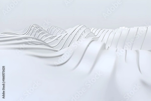 Fototapeta Soft white fabric with delicate ruffles and pleats