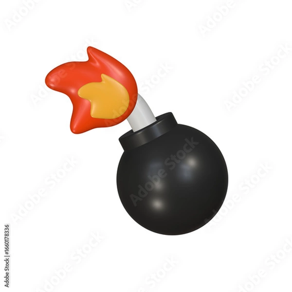 Fototapeta bomb with burning fuse