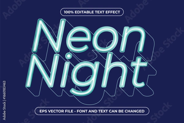 Obraz Neon Night 3D Editable Text Effect