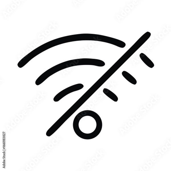 Fototapeta Symbol of no wifi connectivity suitable for websites, apps or presentations showing lack of wireless internet connection status.