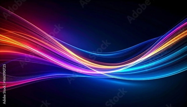 Fototapeta Abstract Colorful Light Waves. (4)