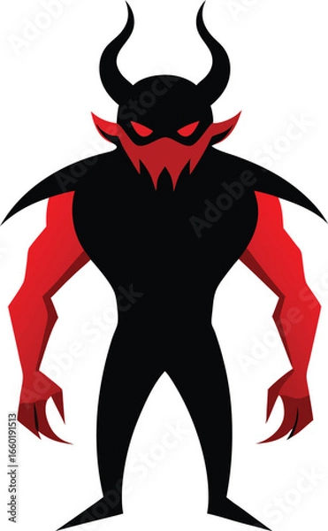 Obraz Silhouette of a devil with intricate details