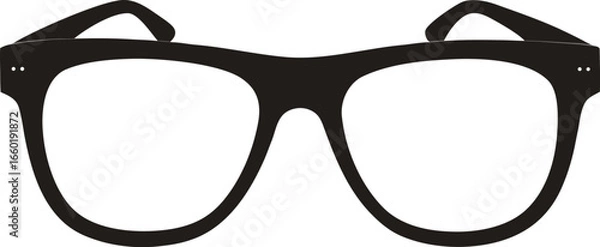 Obraz Clean silhouette of eyeglasses on white background