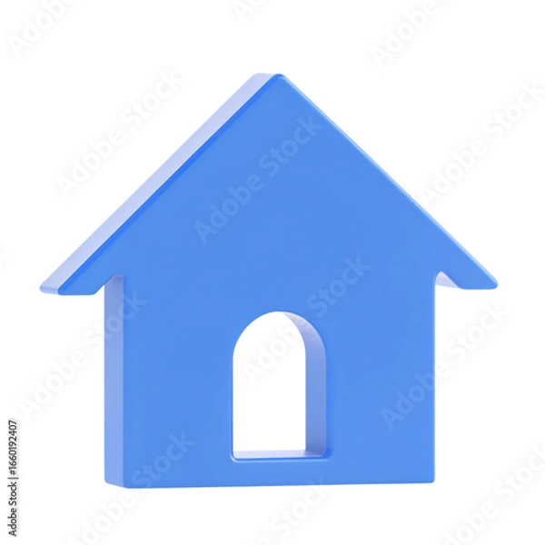 Obraz Simple blue house icon