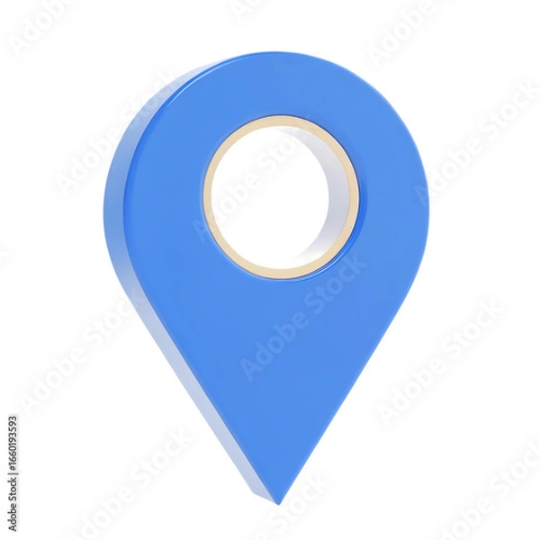 Obraz Blue 3d location pin icon on black background